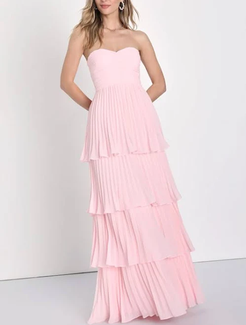 dress Lulus Strapless Tiered Maxi Dress Lulus $99