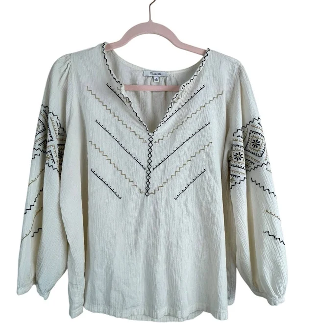 top Madewell Embroidered Peasant Top eBay - lavonne206 $22.99