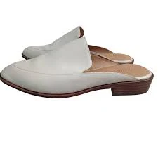 shoes Madewell Women's Cream Leather Pointed Toe Frances Skimmer Mules Loafers Size 8 eBay $39