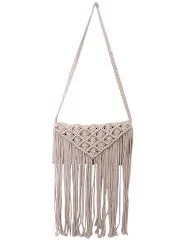 bag Magid Natural Cotton Macrame Fringe Crossbody - 002-NATURAL Magid NYC $49.99