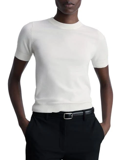 top MANGO Women's Short-Sleeved Fine-Knit Sweater Nordstrom $45.99