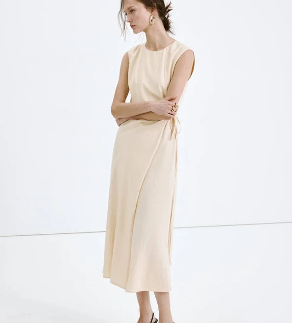 dress MANGO Wrap Midi-Dress with Knot shop.mango.com $89.99