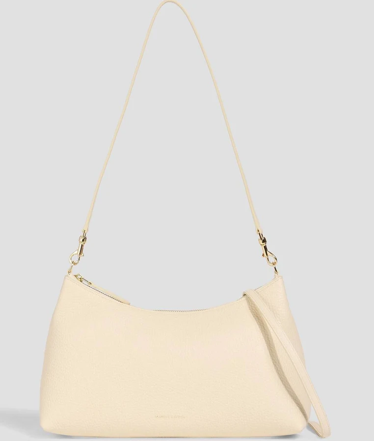 bag Mansur Gavriel Rhea pebbled-leather shoulder bag - Women - Ecru Shoulder Bags THE OUTNET $192