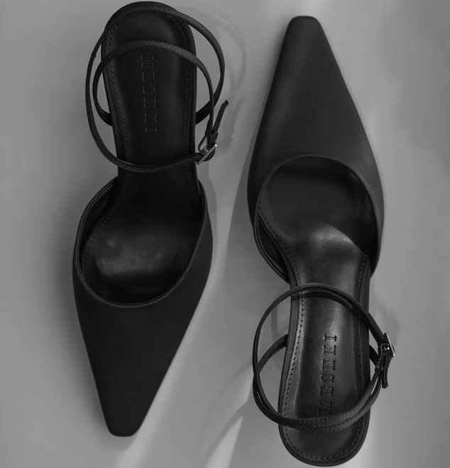 shoes Marley Satin Pointed Heel meshki.us $89