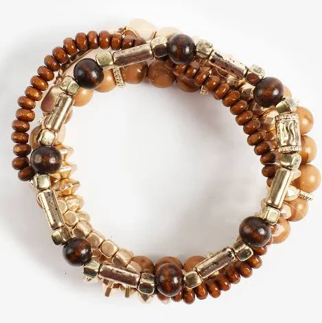 accessory maurices Women's Wood Beaded Stretch Bracelet Set Maurices $17.99