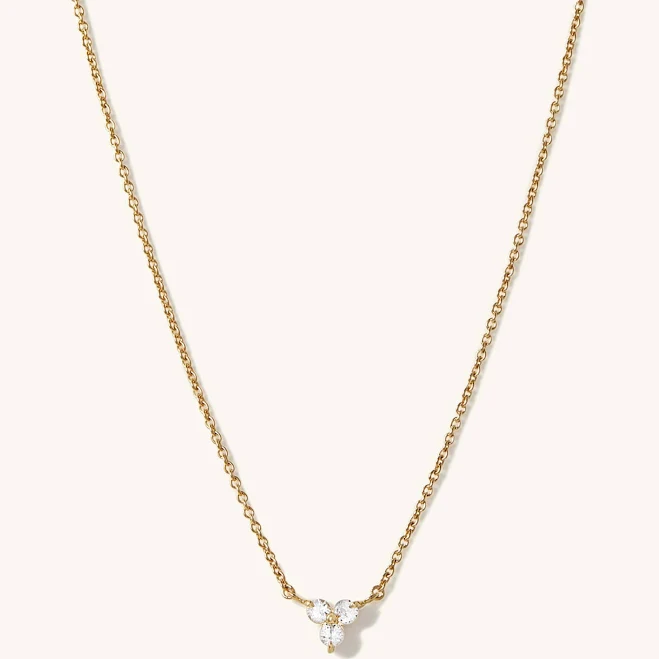 accessory Mejuri Gold Vermeil Lotus Necklace with Sapphires Mejuri $158