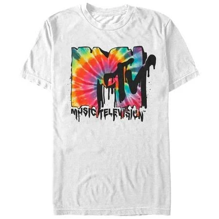 top Men's MTV Melted Tie-Dye Logo T-Shirt Walmart - Top Tees Apparel $12.99