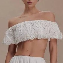 top Meshki Off Shoulder Broderie Top meshki.us $55