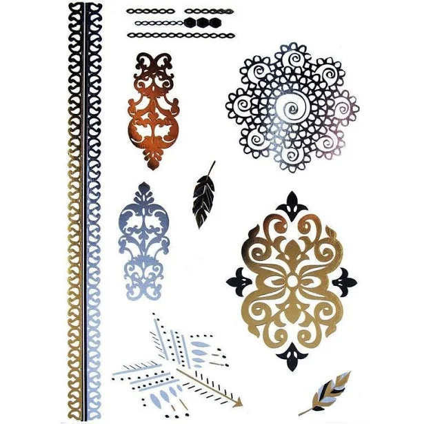 accessory Metallic Gold Pack 20 Temporary Tattoo ArtWear Tattoo $11