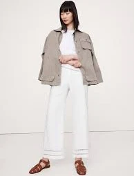 pants Mid-Rise Kick-Flare Lace-Trim Linen Ankle Pant gap.com $37.97