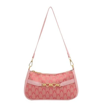 bag Mmygu Chic Y2K Style Pink Baguette Bag With Metal Heart Decor, Lightweight Mini Handbag For Women, Ideal For Office, Business, Commute, Travel, And Walmart - MMYGU $12.74