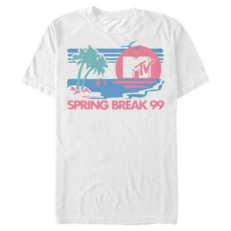 top MTV Men's Spring Break 99 Sunset Graphic T-Shirt Walmart - Top Tees Apparel $12.99