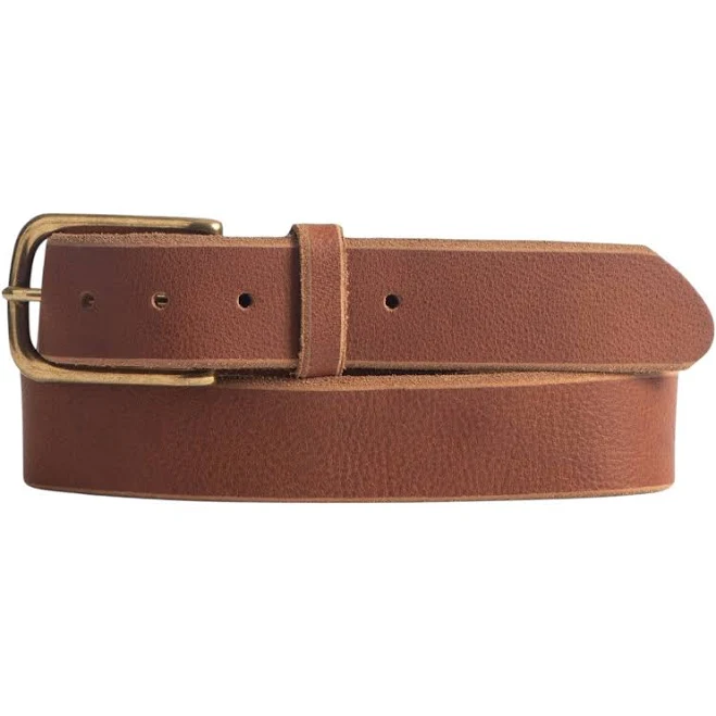 accessory Nab Genuine Full Grain Leather Dress Belt with Elongated Gold Buckle Nab Leather Co $75