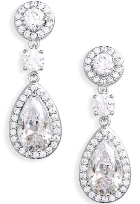 accessory NADRI Cubic Zirconia Halo Drop Earrings Nordstrom $60