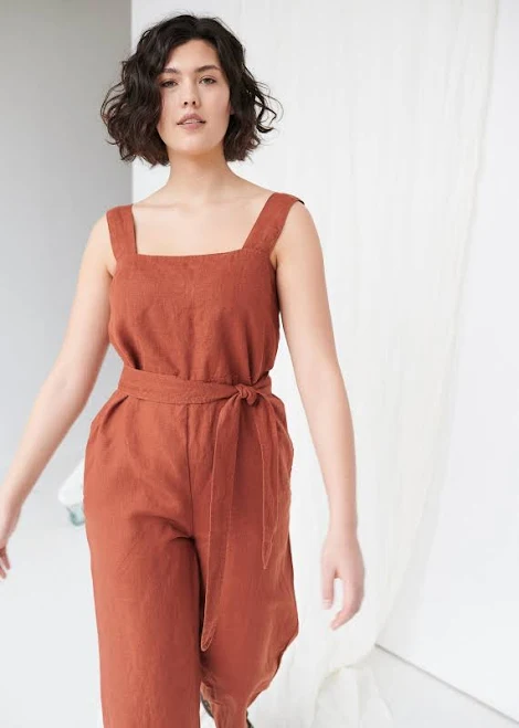 jumpsuit Naomi Oversized Linen Jumpsuit Etsy - Linenfox $128.28