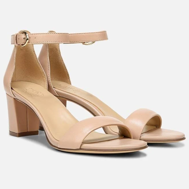 shoes Naturalizer Vera Dress Sandals, Creme Brulee Leather, 10.0 Wide | Almond Toe, Block Heels, Ankle Strap Naturalizer $119.99