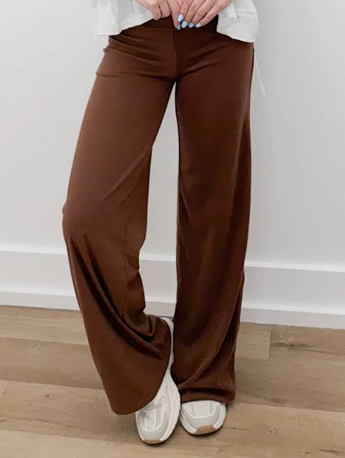 wide leg pants No Time Wide Leg Lounge Pants Versatile Boutique $16.5