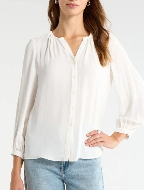 top Nordstrom V-Neck Button-Up Top Nordstrom $77.35