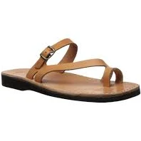 shoes Nuri - Leather slide sandals | Tan Jerusalem Sandals $77.95