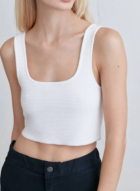 top Oak + Fort Square Neck Knit Tank Oak and Fort US $26