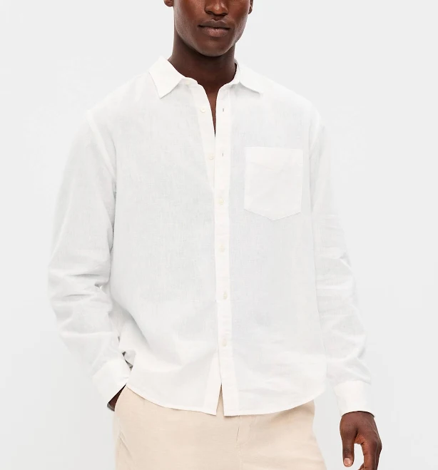 outerwear Old Navy Men's Classic Fit Linen-Blend Shirt Old Navy $26.99