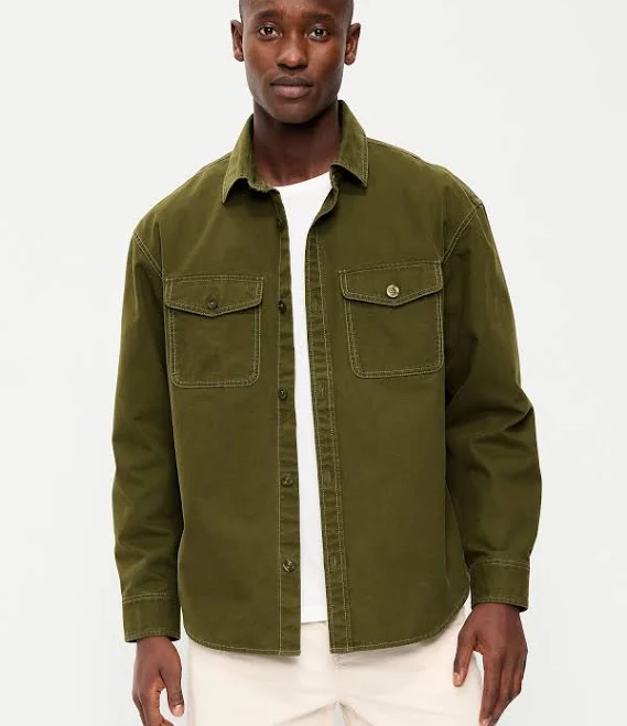 outerwear Old Navy Men's Oversized Canvas Workwear Shirt Old Navy $24.99