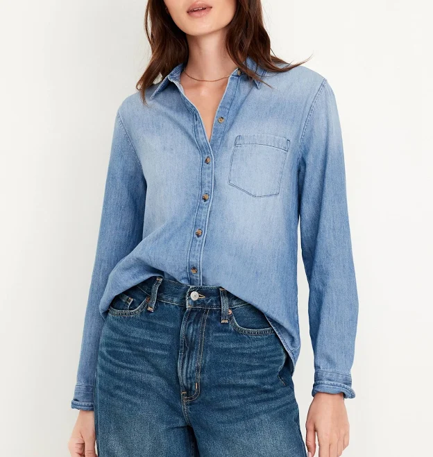 top Old Navy Women's Classic Button-Down Shirt Old Navy $24.49