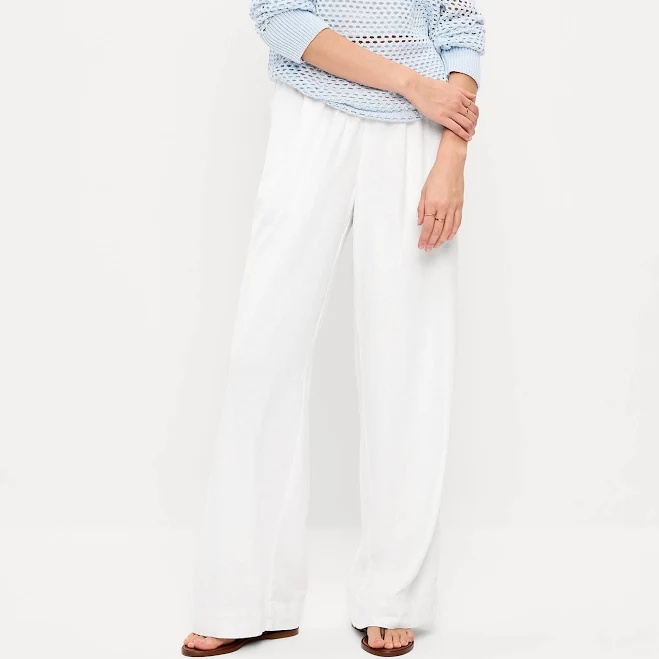bottoms Old Navy Women's High-Waisted Linen-Blend Super Wide-Leg Pants Old Navy $28