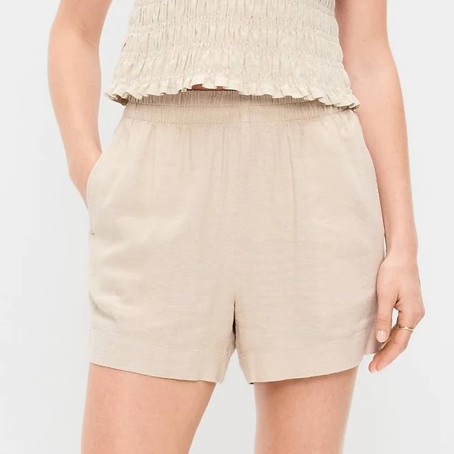 shorts Old Navy Women's High-Waisted Linen Pull-On Shorts Old Navy $22
