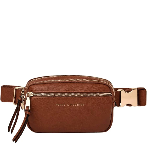 bag On The Run Vegan Leather Belt Bag Poppy & Peonies US $89