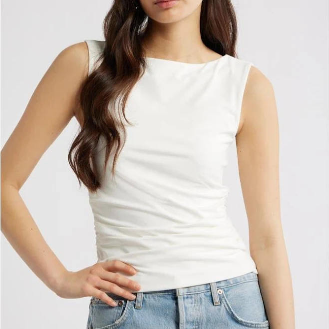 top Open Edit Boat Neck Sleeveless Top Nordstrom $39.5