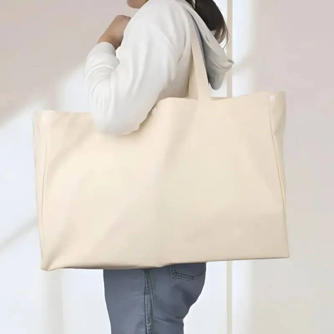 bag Oversized 12oz Cotton Canvas Tote Shoulder Bag 18” (Choose Color: Natural) 4customize $3.99