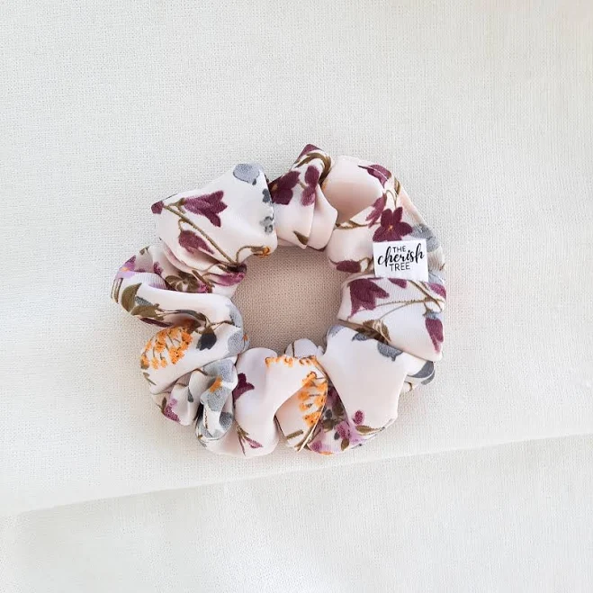 accessory Oversized Floral Satin Scrunchies Etsy - Seller $4.95