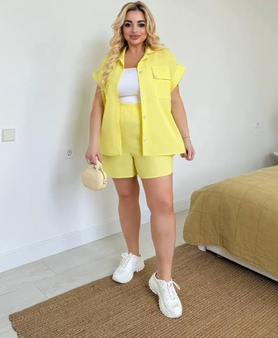 matching set Oversized Linen Shirt and Shorts Set Etsy - UAchoice $169.13