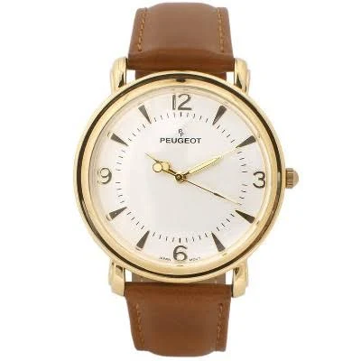 accessory Peugeot Men's Slim Retro Design Stainless Steel Watch with Calf Skin Leather Strap Target $65.99
