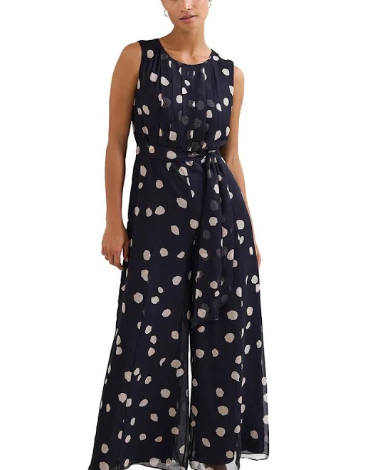 jumpsuit Phase Eight Women's Maxine Spot Jumpsuit - Blue - Size 6 - Navy/Ivory Bloomingdale's $335
