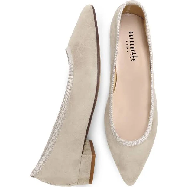 shoes Pointed Toe Suede Ballet Flats Ballerette $230