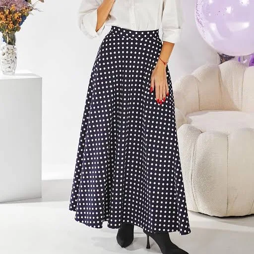 skirt Polka Dot A-Line Cotton Skirt Etsy - Seller $93.75