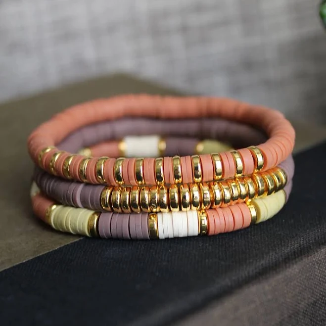 accessory PREORDER Cobalt Earth Tones Heishi Bracelet Stack Arabella Galleria of Design $32