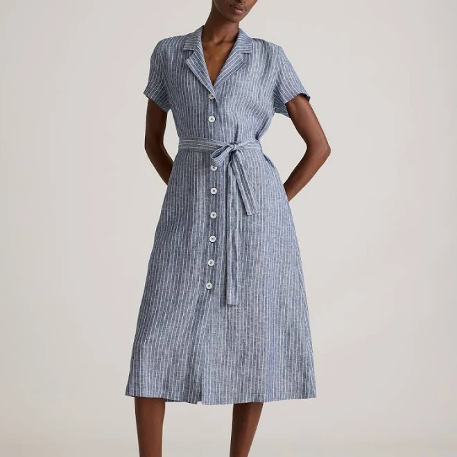 dress Quince Women's European Linen Button Front Dress Quince $64