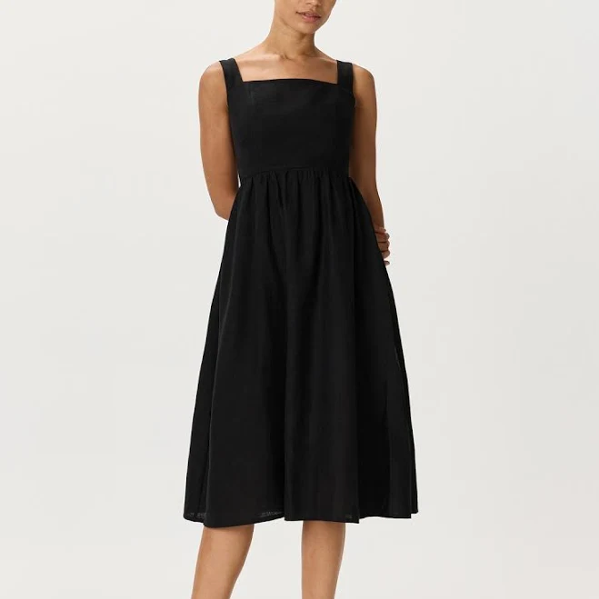 dress Quince Women's European Linen Fit & Flare Midi Dress Quince $84