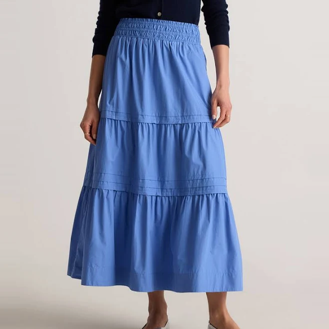 maxi skirt Quince Women's Organic Cotton Poplin Tiered Maxi Skirt Quince $59.9