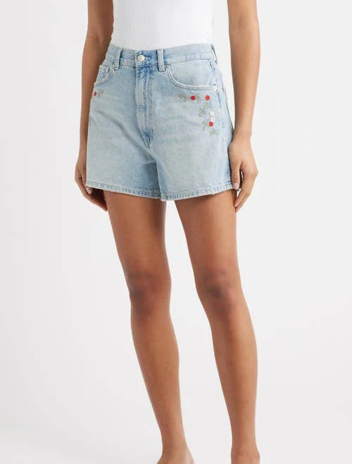 shorts Rails Women's Rancho Floral Embroidered High-Rise Denim Shorts Nordstrom $178