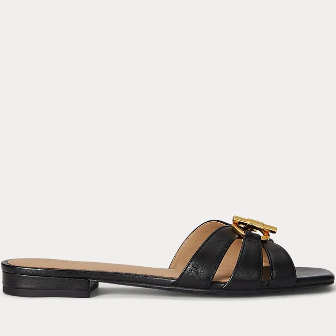 shoes Ralph Lauren Women's Blaike Nappa Leather Slide Sandals Ralph Lauren $145