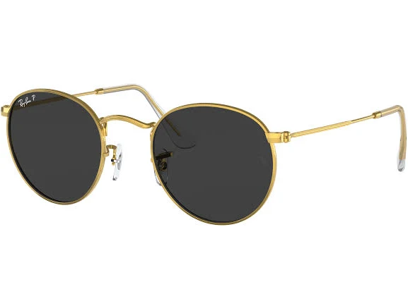accessory RAY-BAN RB3447 Round Metal Gold - Men Sunglasses, Black Polarized Lens Sunglass Hut $244