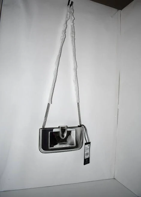 bag Rebecca Minkoff Metallic Faux-Leather Phone Crossbody Bag with Crystal Dog Clip eBay - basketsshopper $89.99