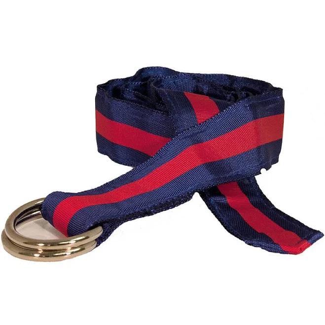 accessory Red On Navy Grosgrain Ribbon D-Ring Belt Barrons-Hunter $64.95