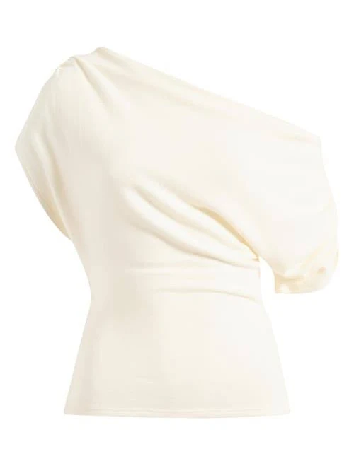 asymmetric neck top Reformation Women's Iris Draped Top Nordstrom $98