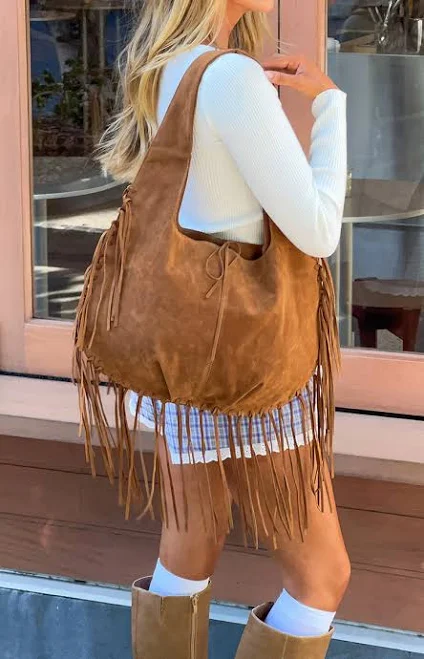 bag Rosalie Suedette Fringe Shoulder Bag Beginning Boutique US $59.99