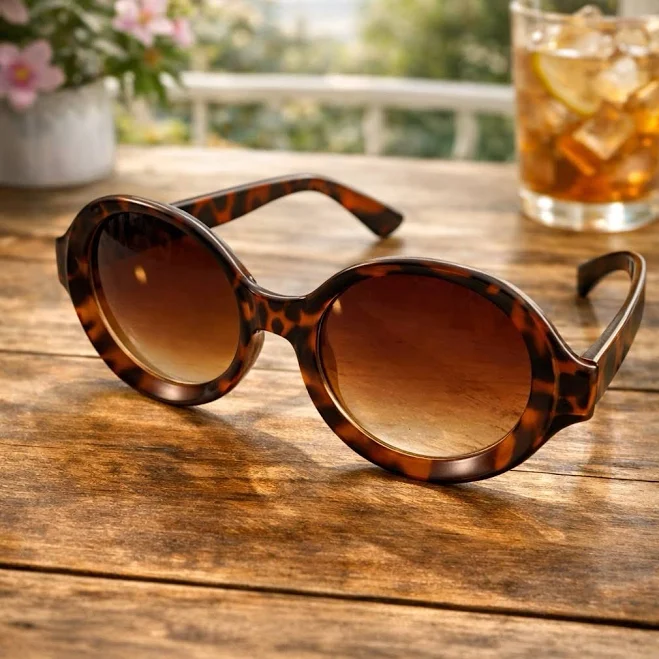 accessory Round Sunglasses Tortoise Shell Frame Brown Gradient Lens Oversized 12 eBay $18.99